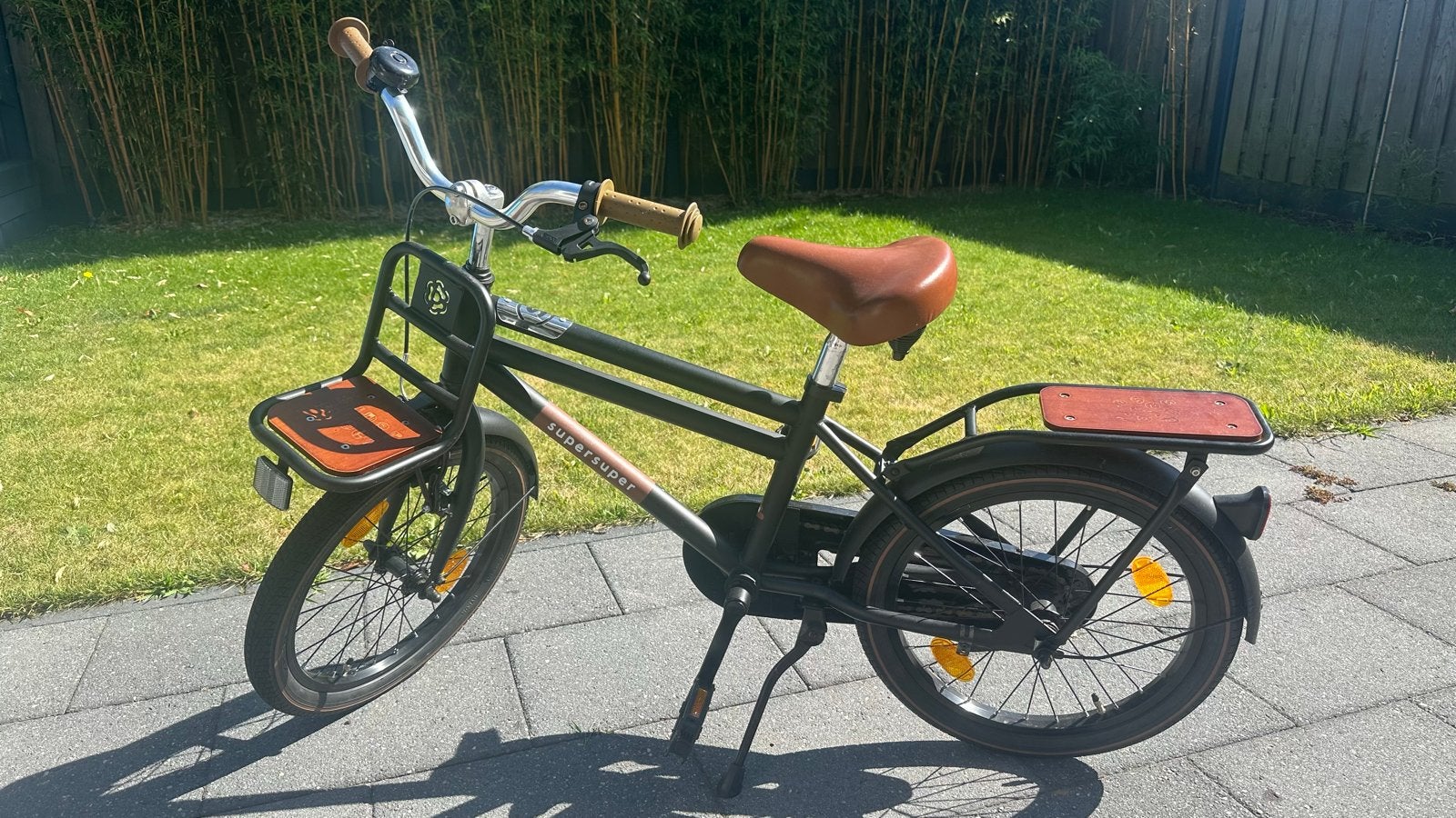Supersuper Cooper Bamboo Jongensfiets Mat Zwart 18 inch, Ophalen, Gebruikt, 16 tot 20 inch