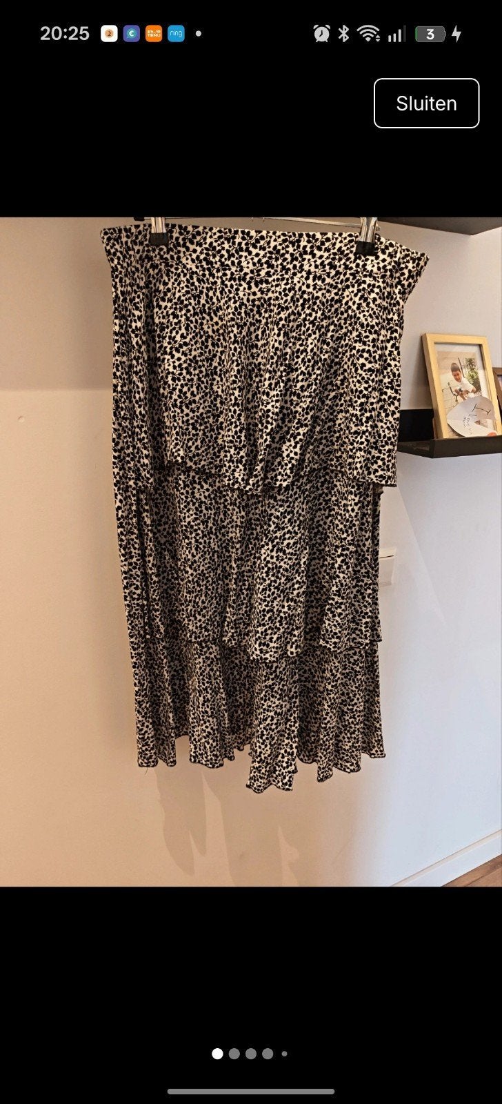 LCW Casual Zwart-witte gelaagde rok met print, maat XL, Zwart, Maat 46/48 (XL) of groter, Ophalen of Verzenden, Zo goed als nieuw