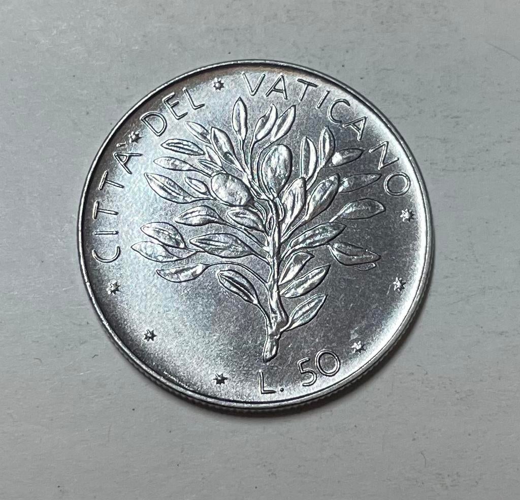 50 lire Vaticaan 1972, Ophalen of Verzenden, Overige landen