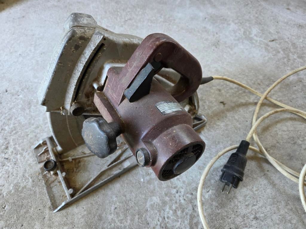Holz her antieke elektronische handzaag, Gebruikt, Ophalen of Verzenden, Afkortzaag, 30 tot 70 mm