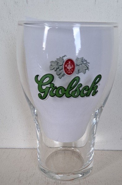 Grolsch Bierglas type Heraut/Stapel/Tulp logo 8 Oranje ver, Ophalen of Verzenden, Nieuw, Glas of Glazen, Grolsch