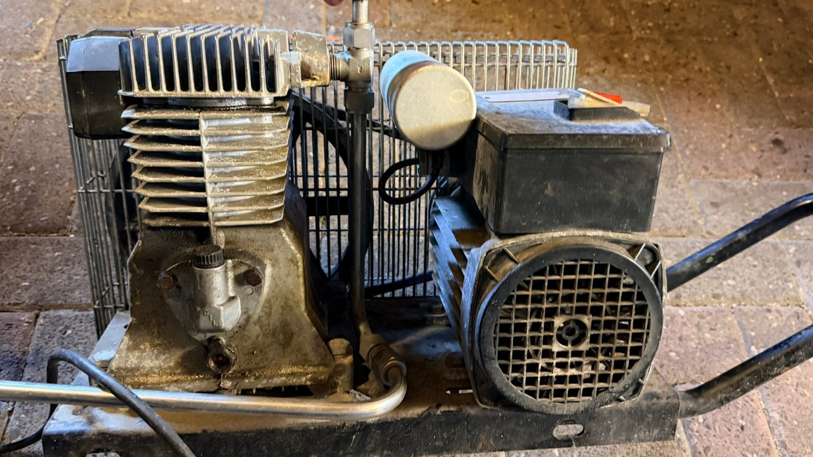 Compressor pomp + motor (geen tank!), 100 liter of meer, Ophalen, Gebruikt