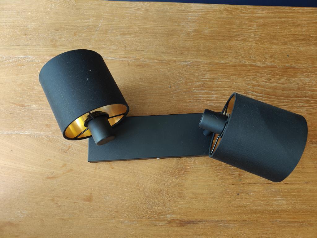 Zwart/goud plafondlamp, Huis en Inrichting, Lampen | Plafondlampen, Ophalen, Gebruikt, Stof