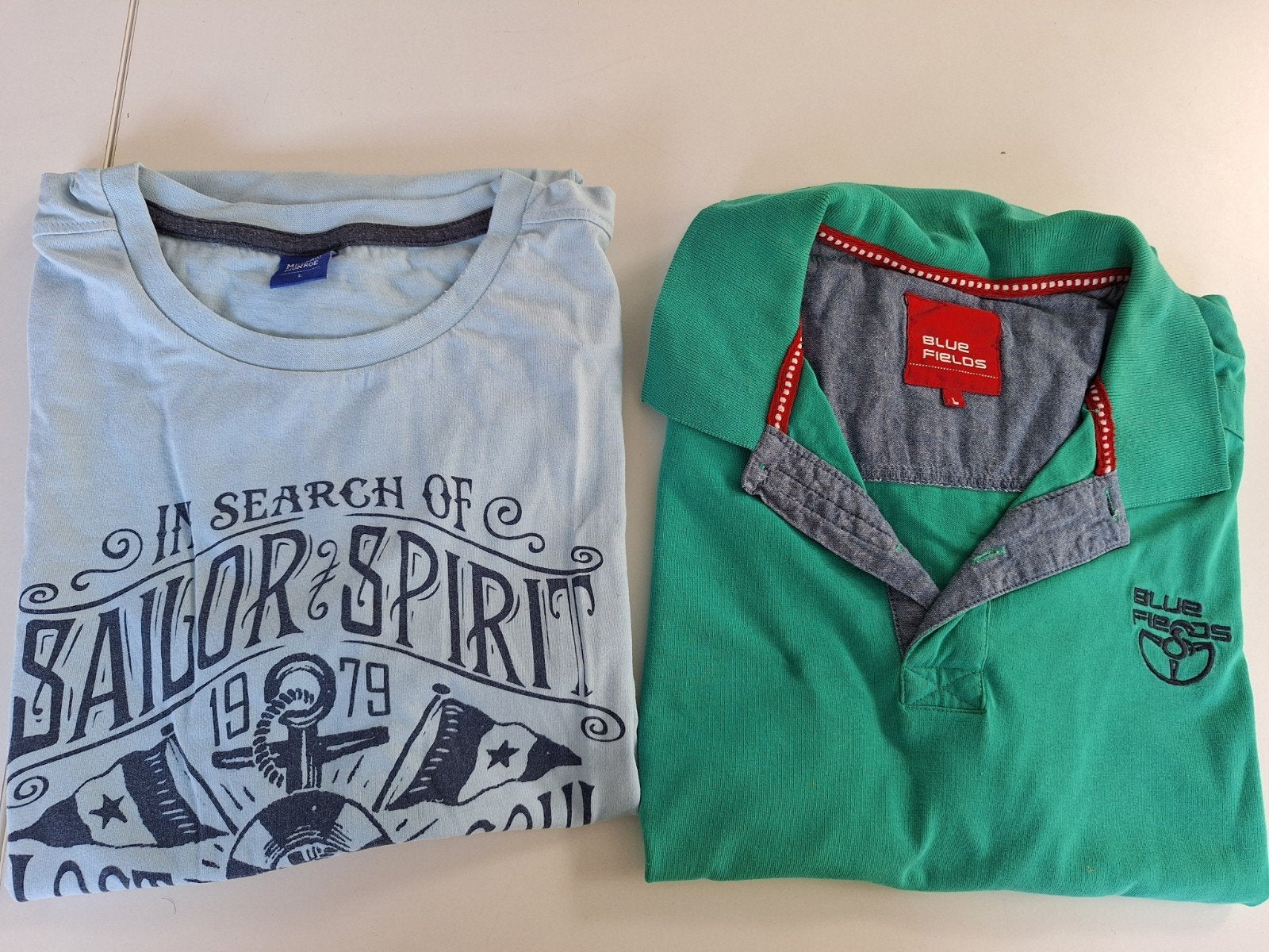 2 tshirts maat L, Kleding | Heren, Ophalen of Verzenden, Zo goed als nieuw, Blauw