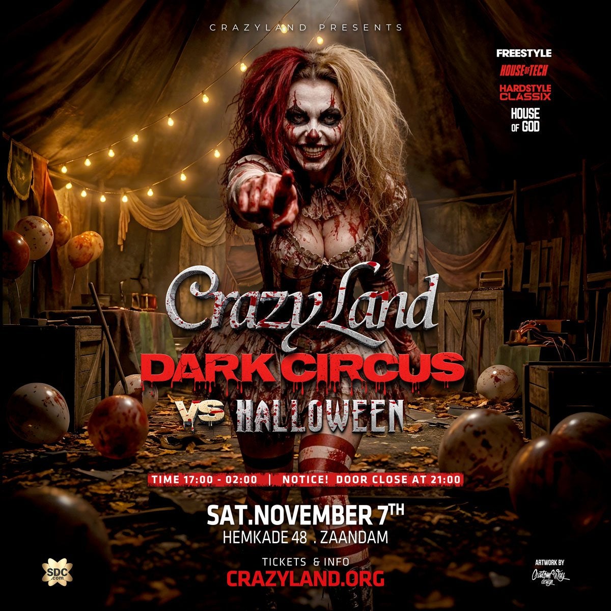 Crazyland dark circus vs halloween 2 kaartjes 7–11-2026, Twee personen