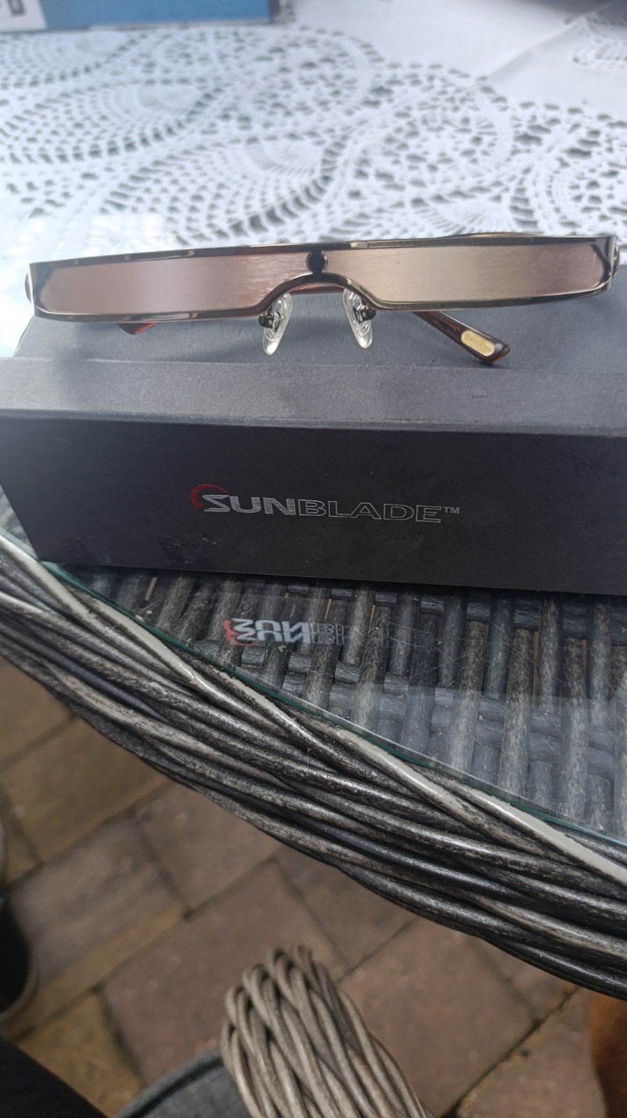Sunblade Zonnebril - Stijlvol en Beschermend, Overige merken, Zonnebril, Bruin, Nieuw