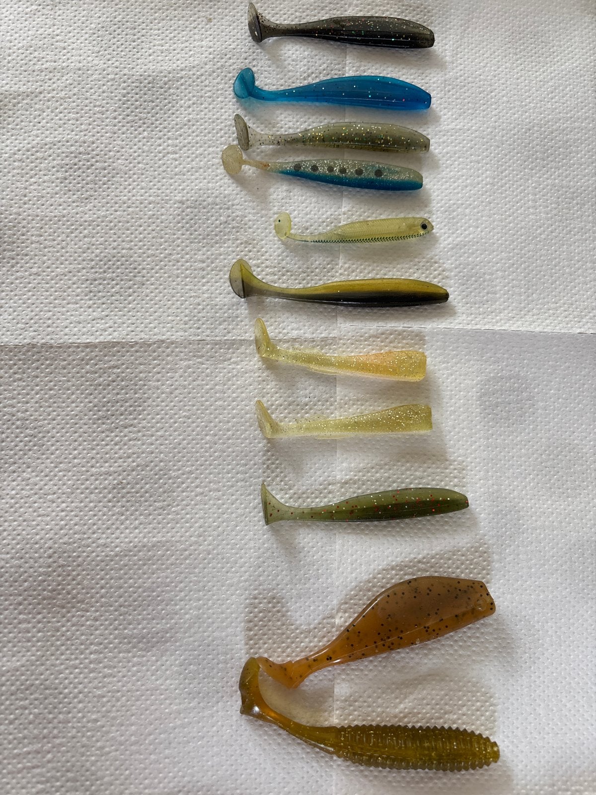 Kunstaas - 11 stuks diverse shads en softbaits, Ophalen, Gebruikt, Kunstaas