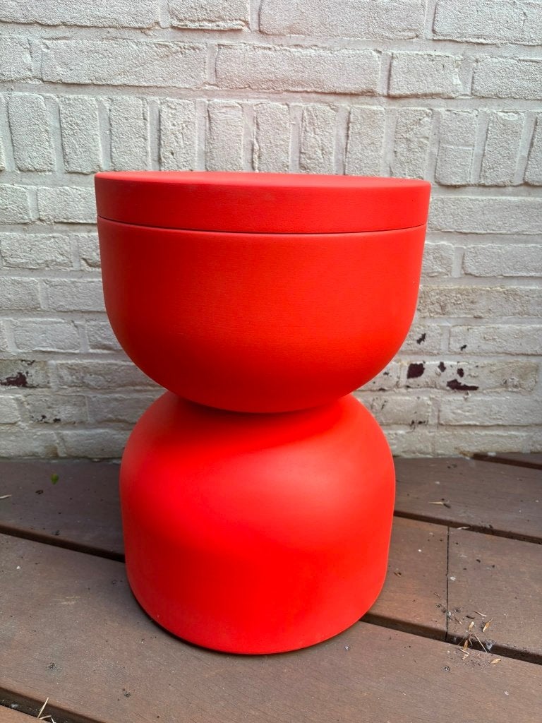 Fermob Piapolo kruk rood, Tuin en Terras, Ophalen, Zo goed als nieuw, Aluminium