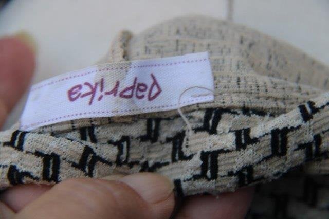 Jurk beige/ zwart Paprika mt T1 (42/44) Vaste prijs AANBIED, Kleding | Dames, Jurken, Zwart, Maat 42/44 (L), Ophalen of Verzenden