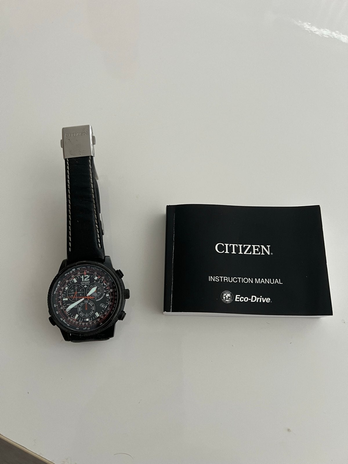 Citizen Promaster Eco-Drive Polshorloge AS4* Cal.E67, Ophalen, Overige materialen, Leer, Gebruikt