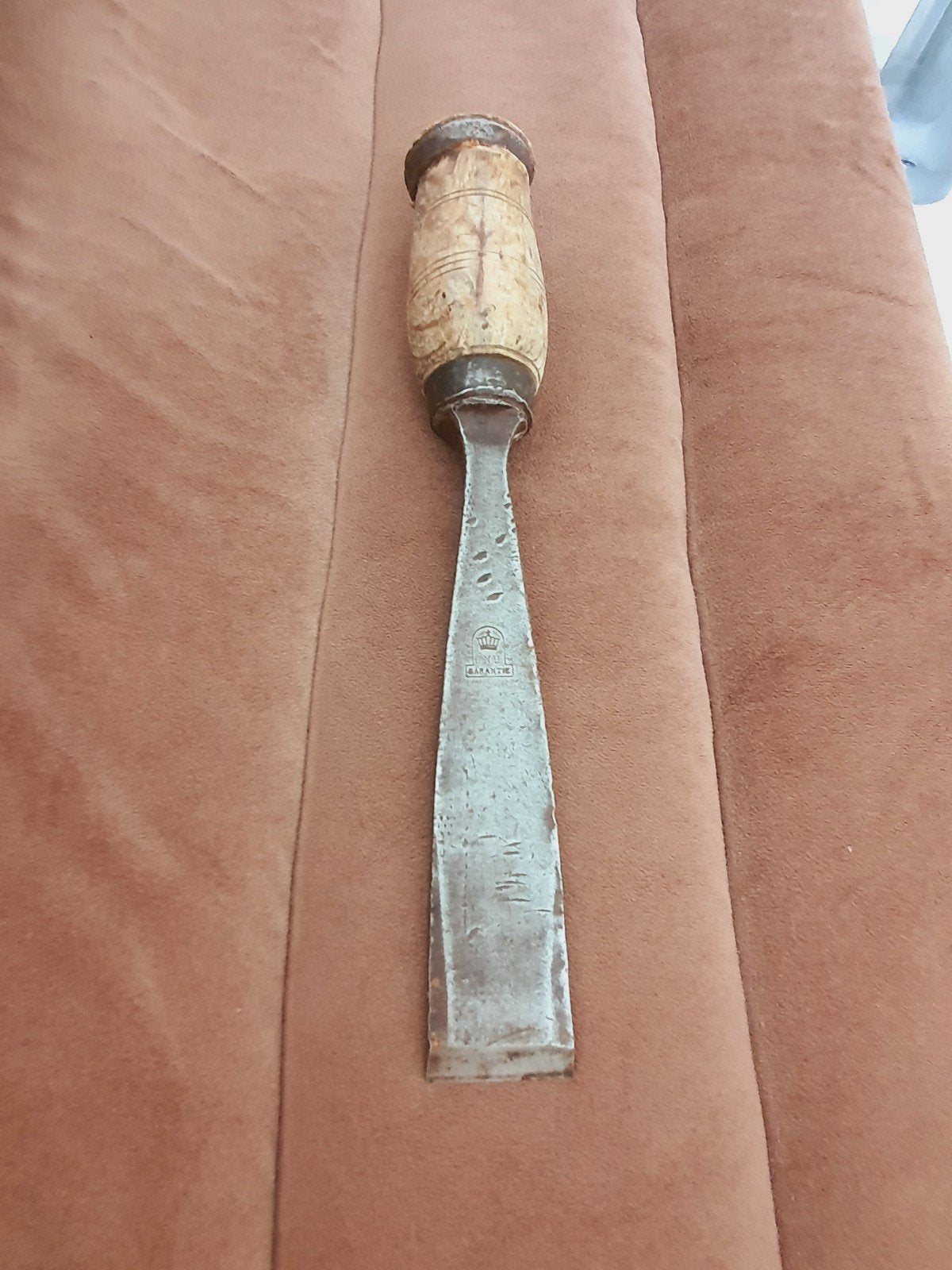 Antieke Nooitgedacht beitel met houten handvat, Ophalen of Verzenden