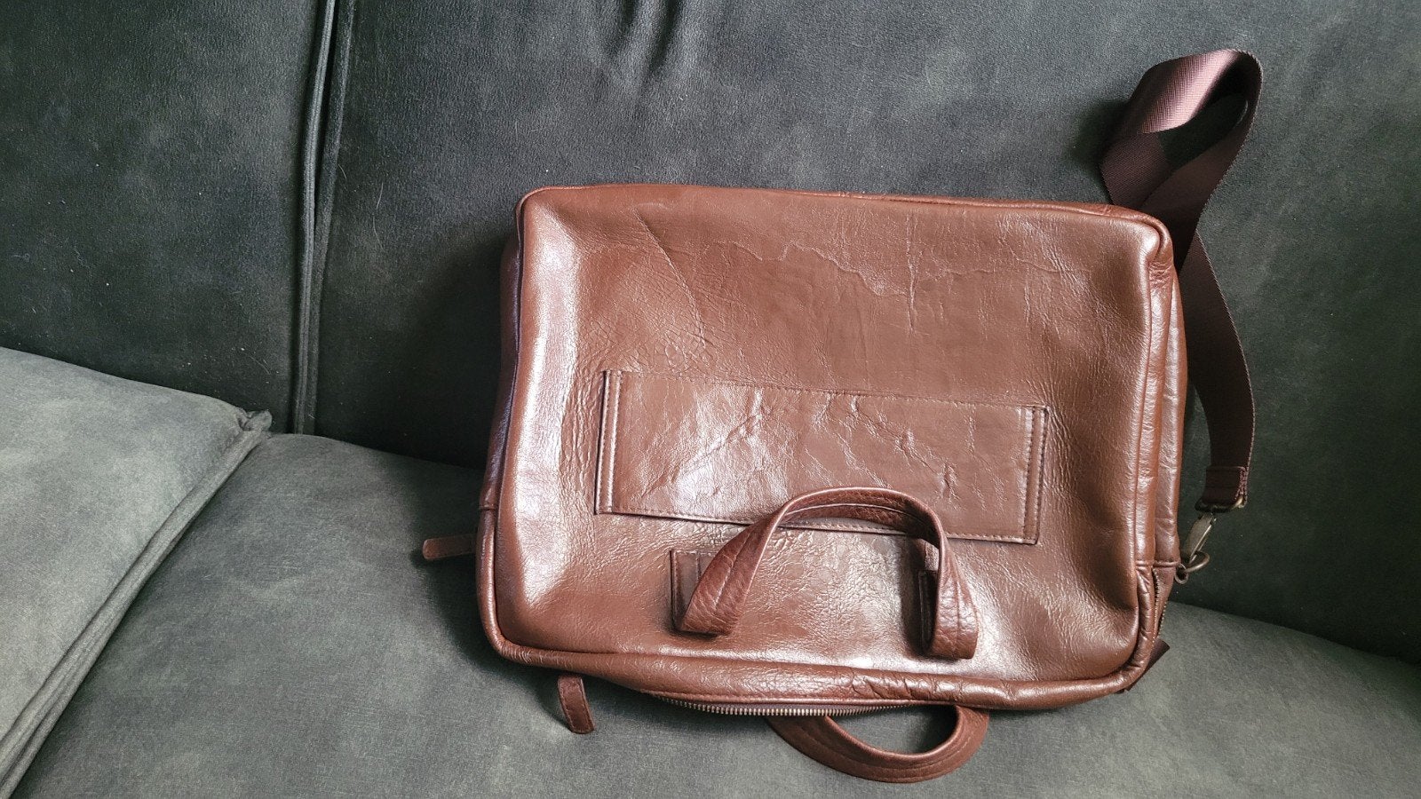 Stijlvolle Leren Laptoptas / Aktetas - Bruin, Overige merken, Gebruikt, Bruin, Ophalen of Verzenden