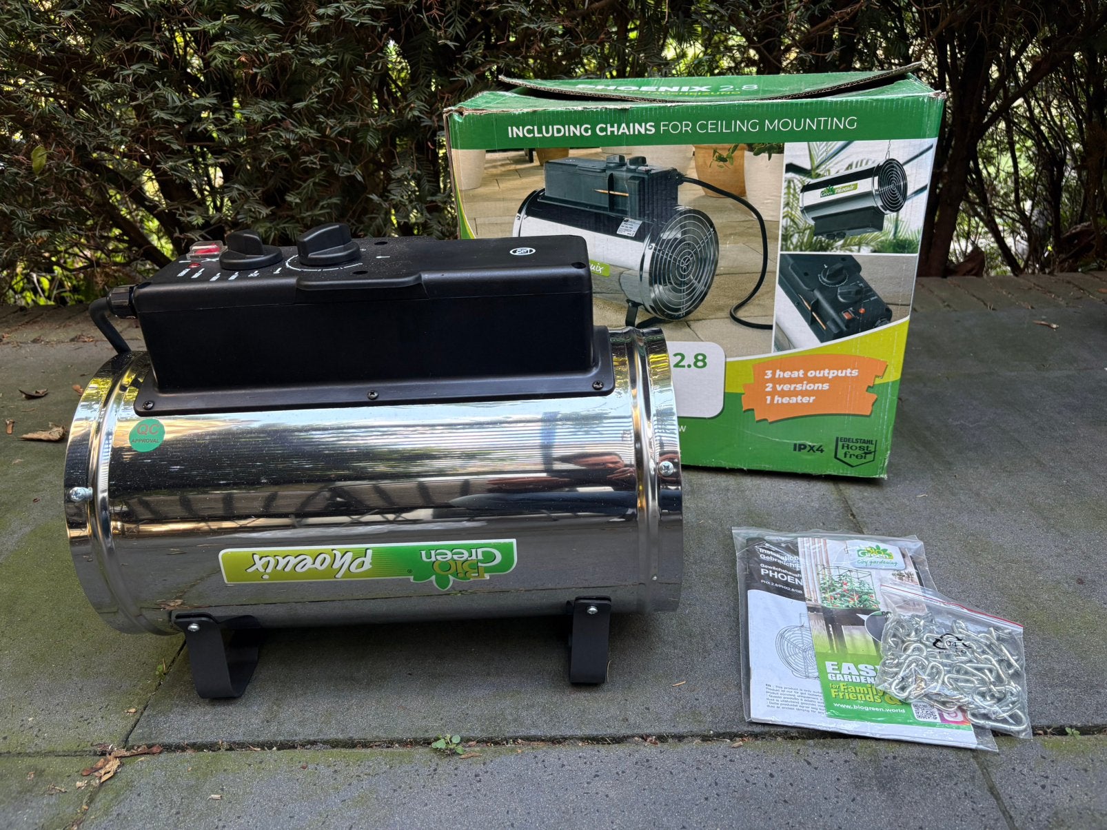 Green Rocket elektrische kasverwarmer – compleet met doos, Tuin en Terras, Kweekkas, Ophalen of Verzenden, Zo goed als nieuw, Glas