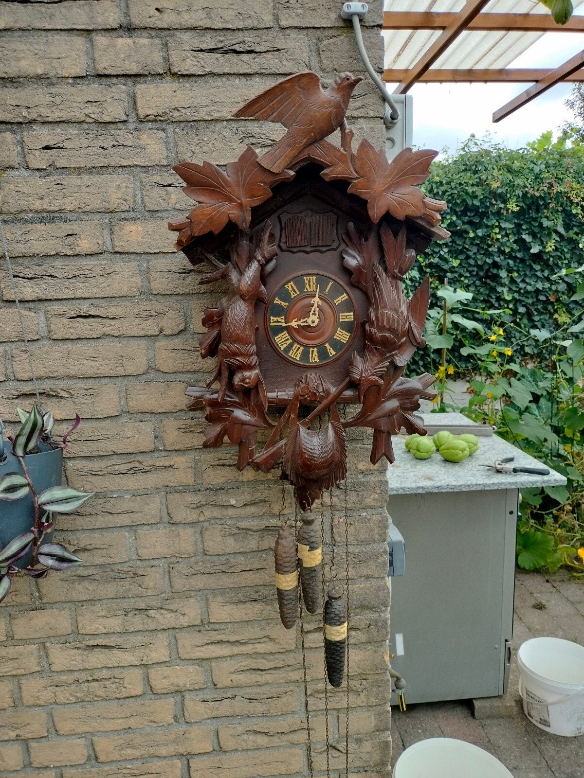 Antieke Koekoeksklok - Handgesneden Hout, Ophalen of Verzenden
