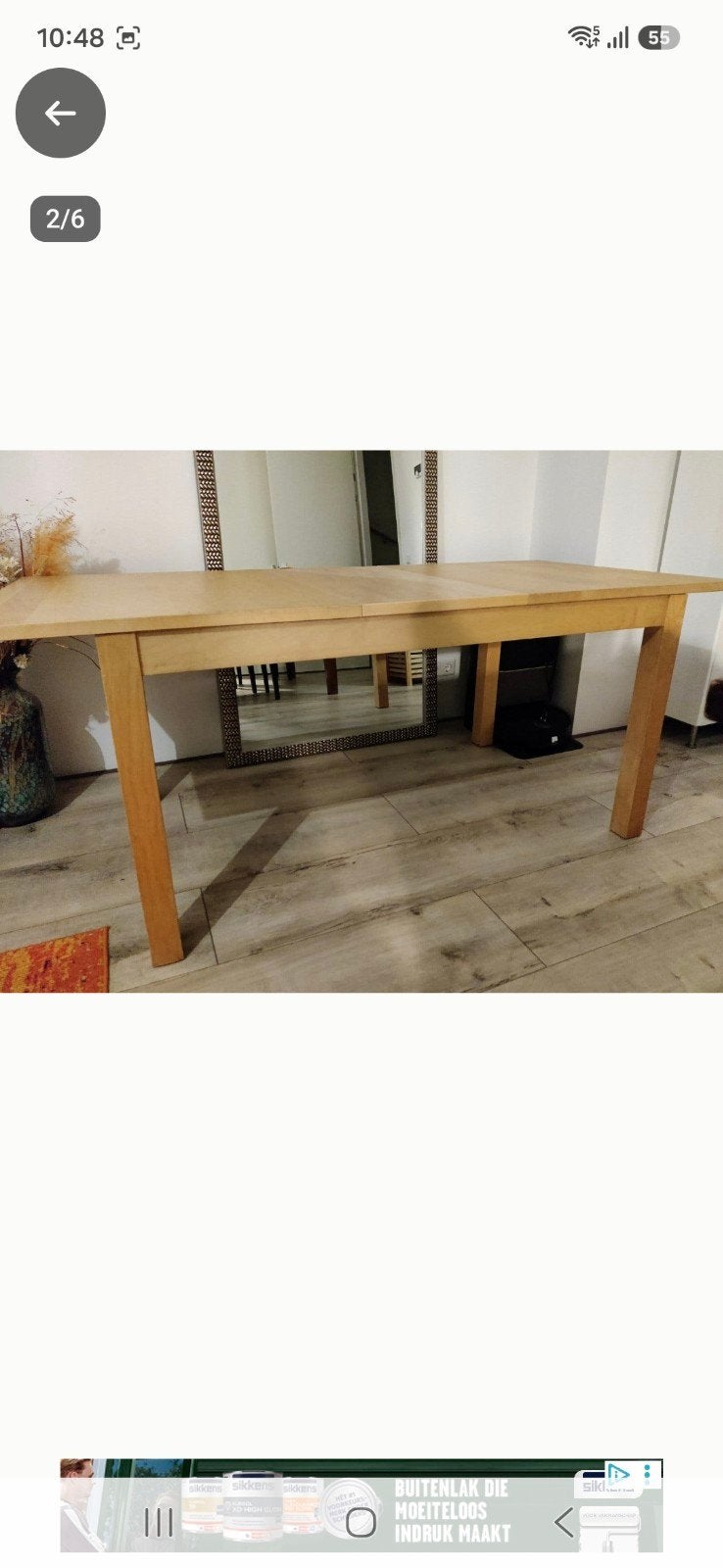 Bjursta uitschuifbare eettafel
