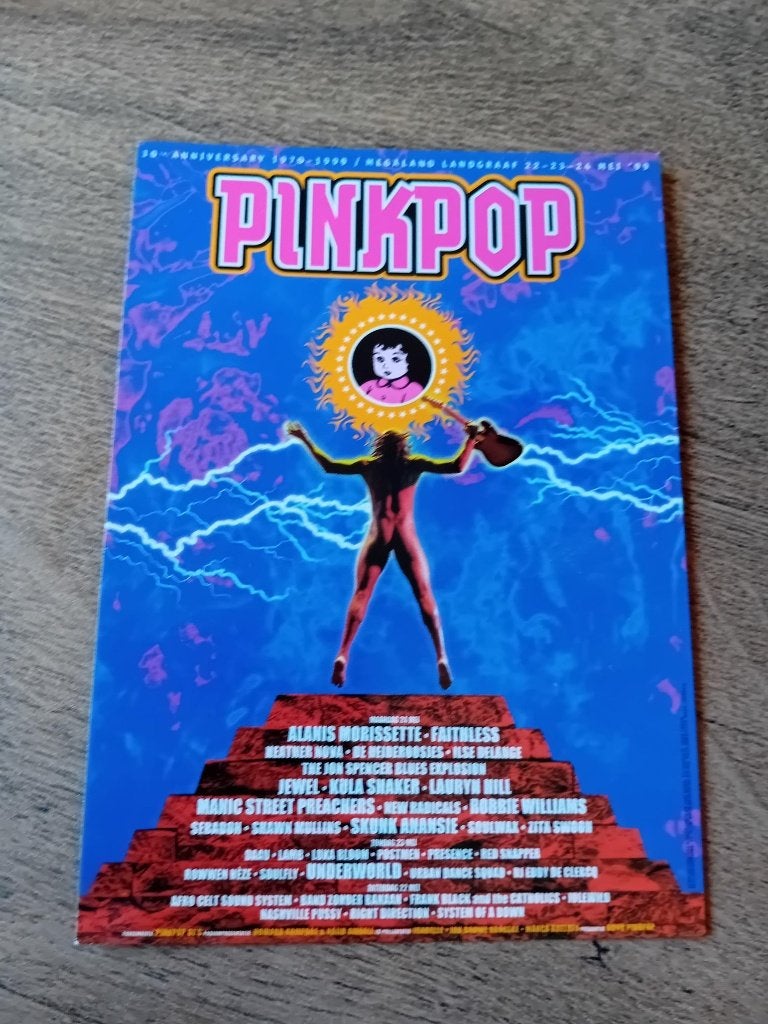 Pinkpop kaart 30th Anniversary 1970-1999 Megaland Landgraaf, Ophalen of Verzenden, Voor 1920, Ongelopen, Sterren en Beroemdheden