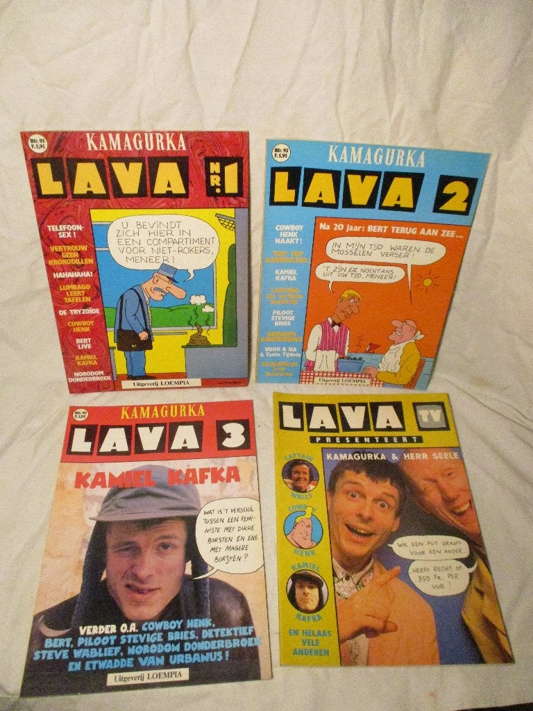4x Kamagurka stripboeken Lava 1-4, Eén stripboek, Ophalen of Verzenden, Gelezen
