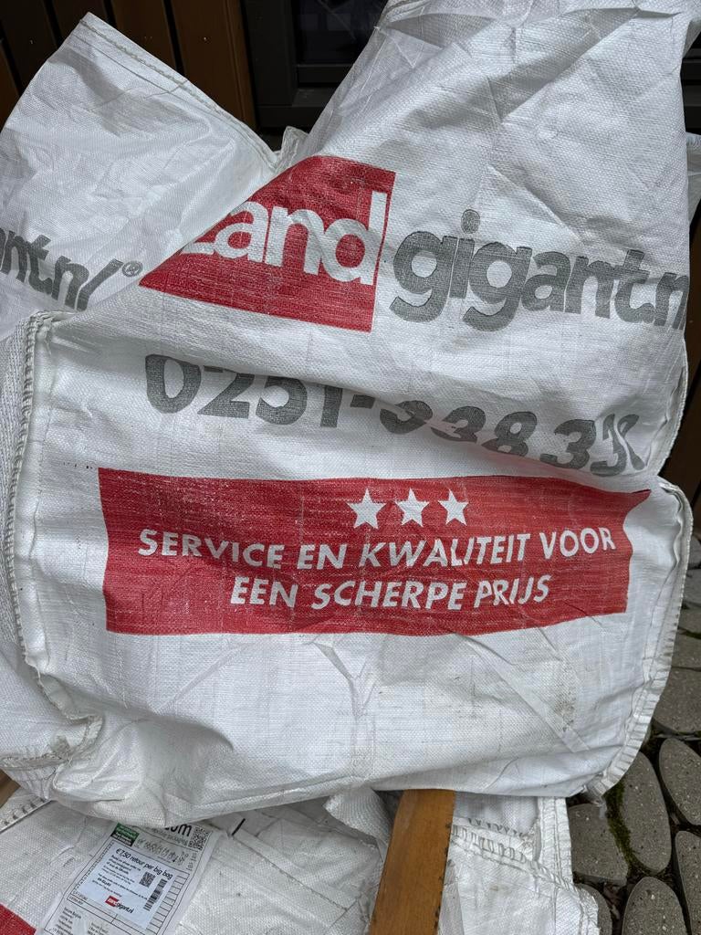 Zand en Gigant Big Bags - Leeg, Ophalen, Overige materialen, Gebruikt, Wit