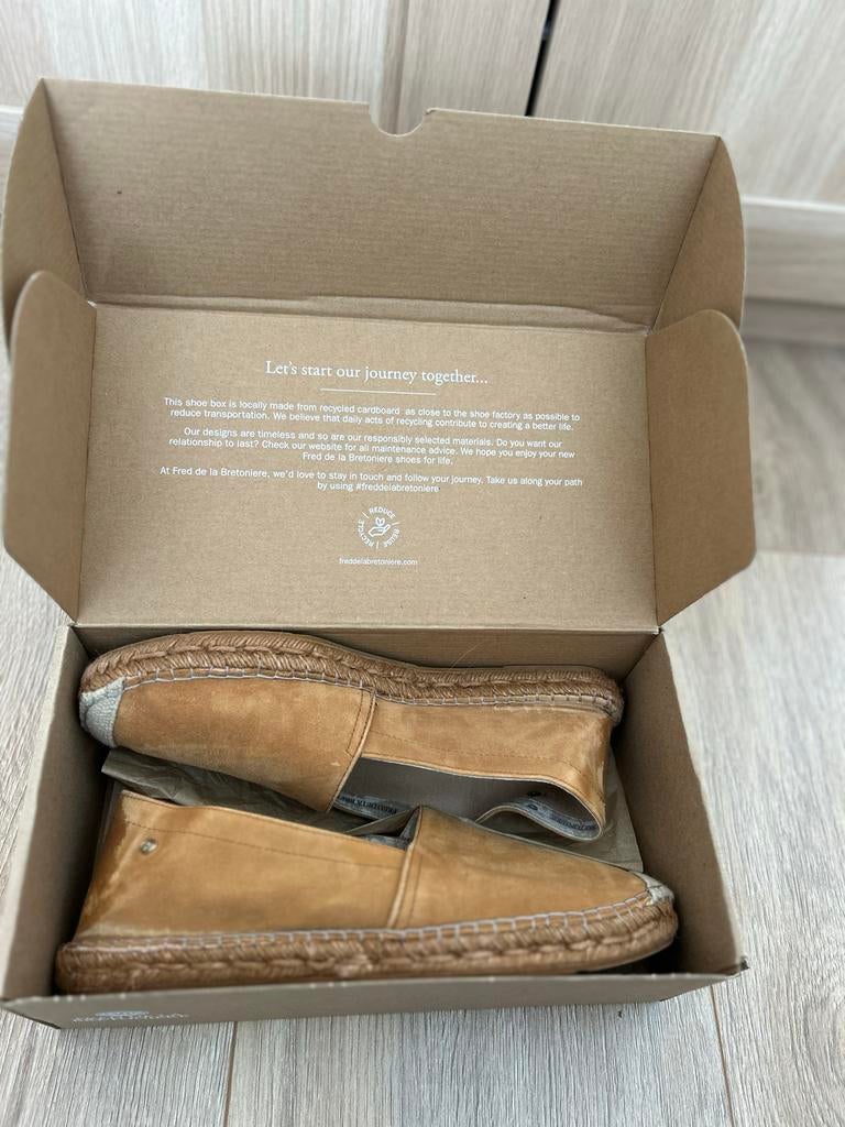 Fred de la Bretoniere Espadrilles - Maat 41 (label 42), Kleding | Dames, Schoenen, Ophalen of Verzenden, Gedragen, Bruin, Espadrilles of Moccasins