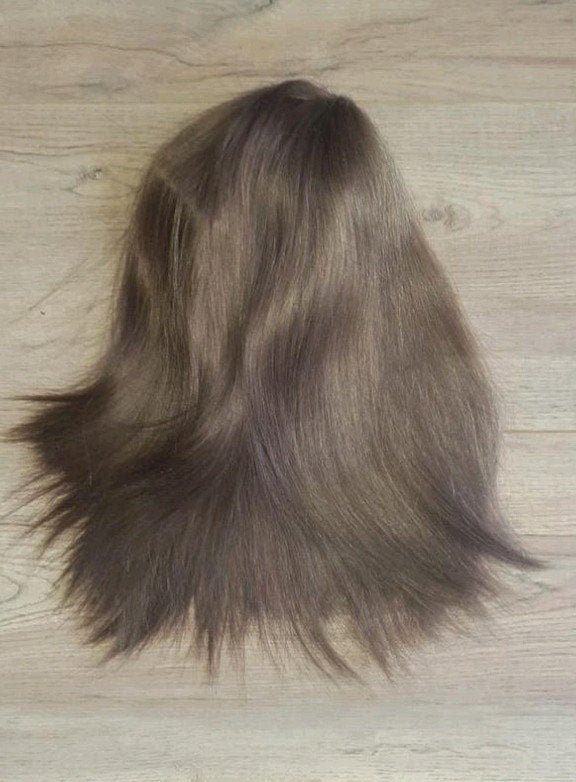 Halve pruik echt haar - Donkerblond/Bruin 45cm, Sieraden, Tassen en Uiterlijk, Uiterlijk | Haarverzorging, Zo goed als nieuw, Pruik of Haarverlenging