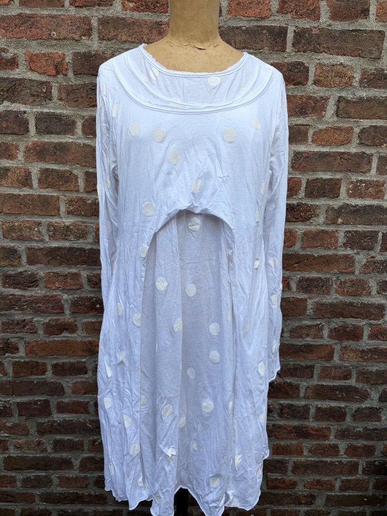 Witte tuniek Rundholz Black Label met polkadots maat XL, Wit, Maat 42/44 (L), Nieuw, Ophalen of Verzenden
