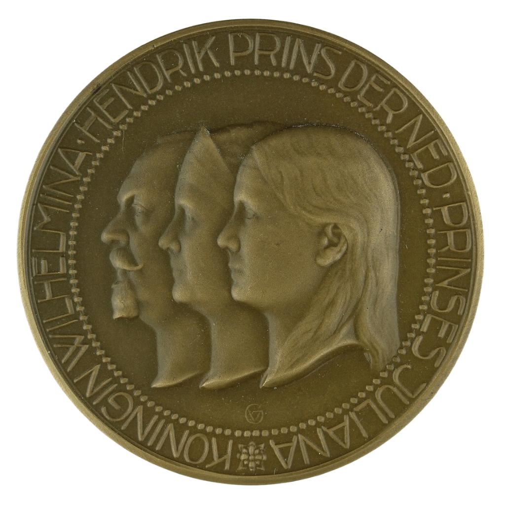 Penning VPK 1926 J.J. van Goor : Drieportret, Verzenden, Brons, Nederland