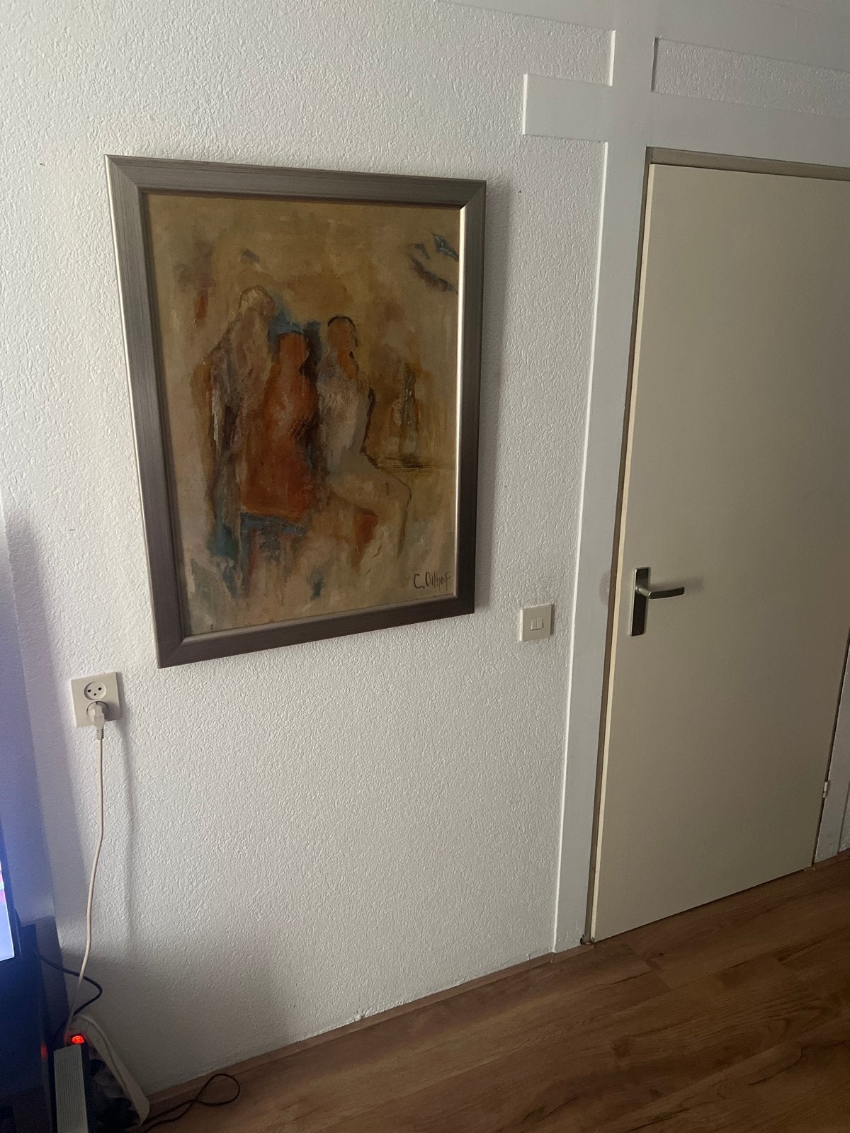 Schilderij C. Olthof - Abstracte Figuren (70x90 cm), Ophalen of Verzenden