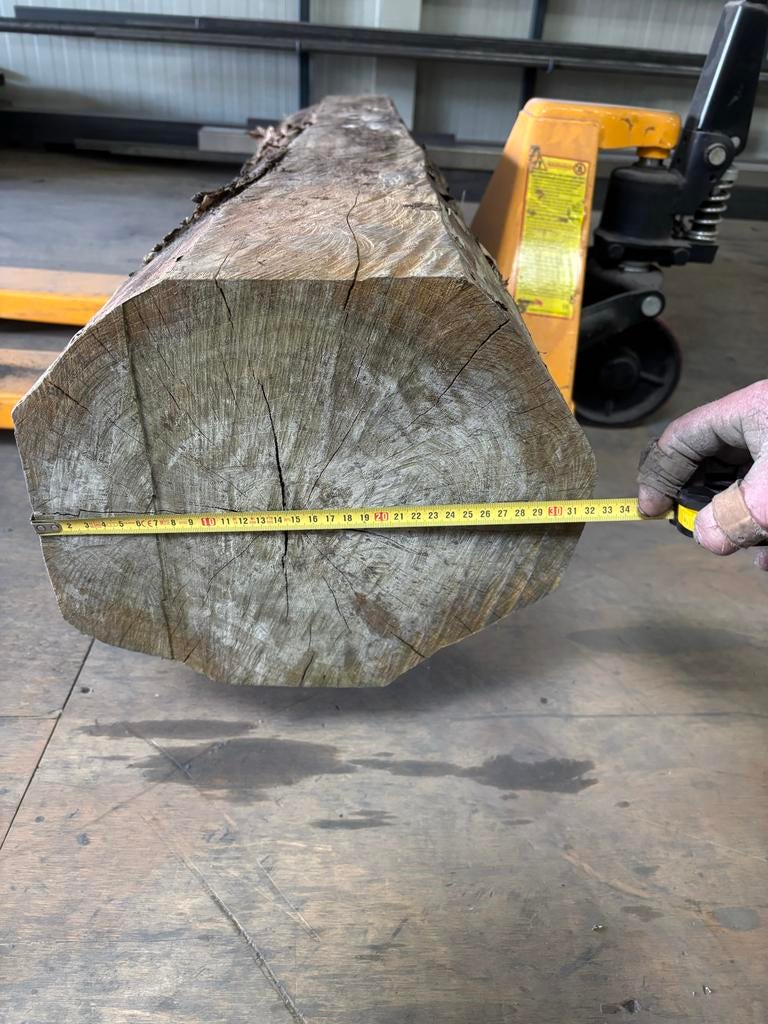 Massieve Teak Hout Boomstam, Doe-het-zelf en Verbouw, Hout en Planken, Gebruikt, Overige typen, Ophalen of Verzenden, 200 tot 250 cm