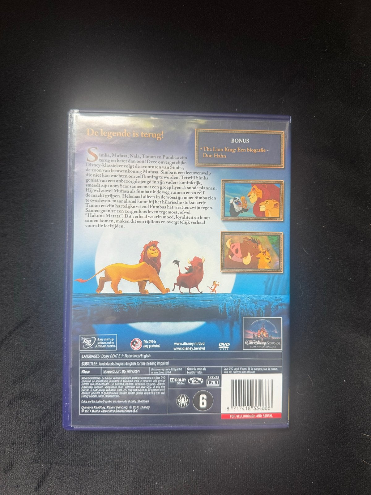 De Leeuwenkoning DVD - Disney Diamond Edition, Cd's en Dvd's, Avontuur, Gebruikt, Ophalen of Verzenden, Vanaf 6 jaar