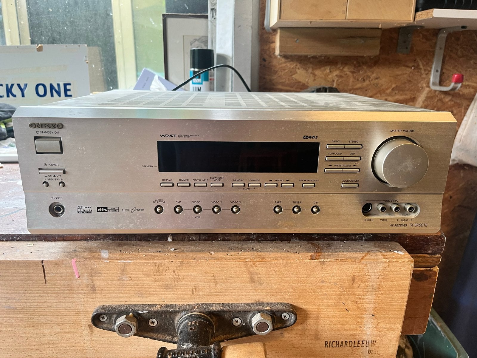 Onkyo TX-SR501E AV Receiver - Zilverkleurig, Ophalen, Gebruikt, 60 tot 120 watt, Onkyo