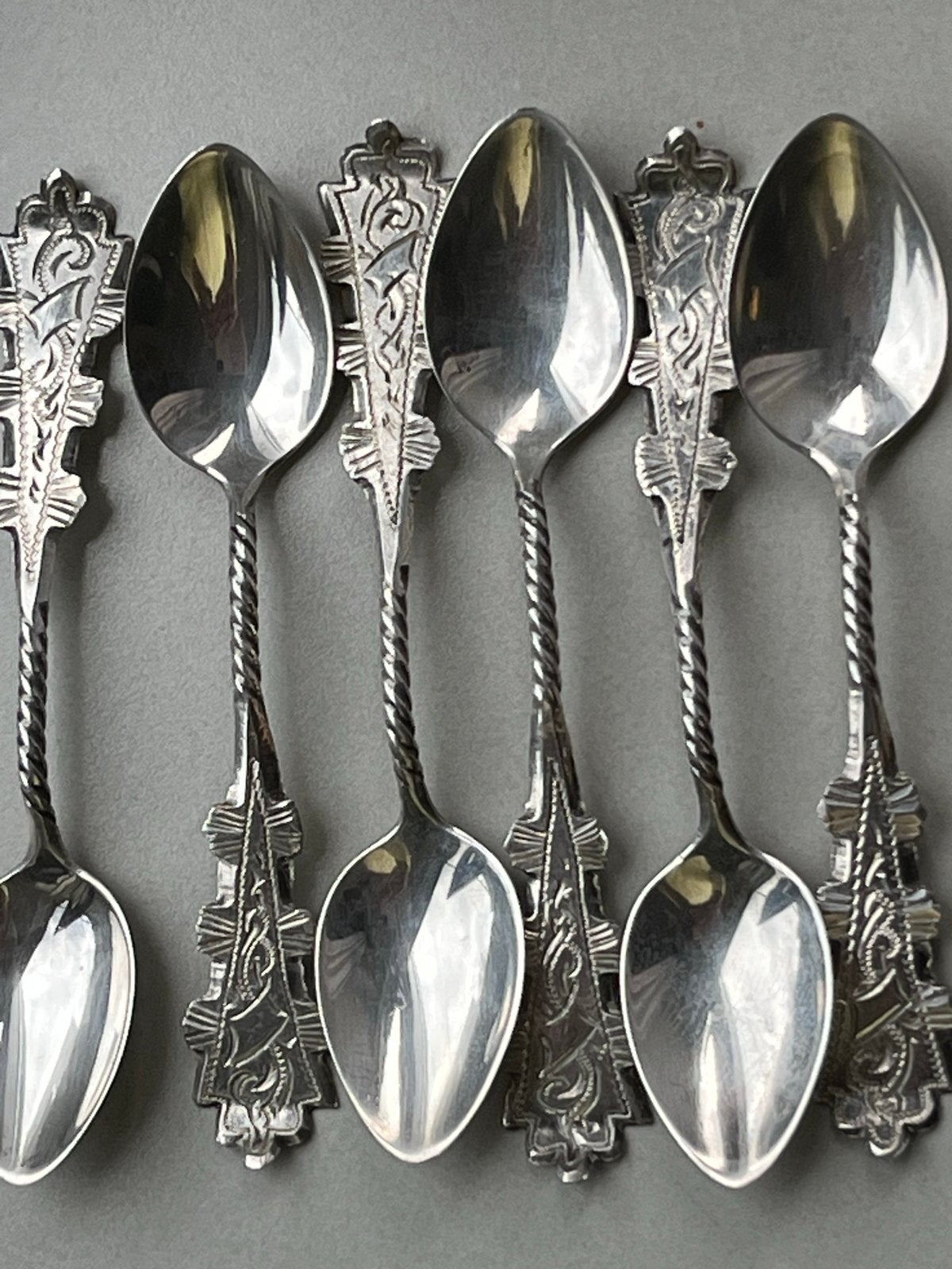 6 Zilveren Hanekam Lepeltjes P. van Oostrum Schoonhoven, Verzenden, Zilver