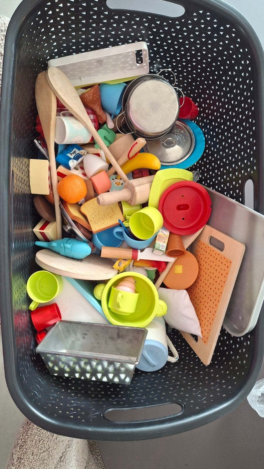Grote set kinderkeuken speelgoed - Hout en kunststof, Ophalen, Gebruikt, Hout, Speelkeuken-accessoire