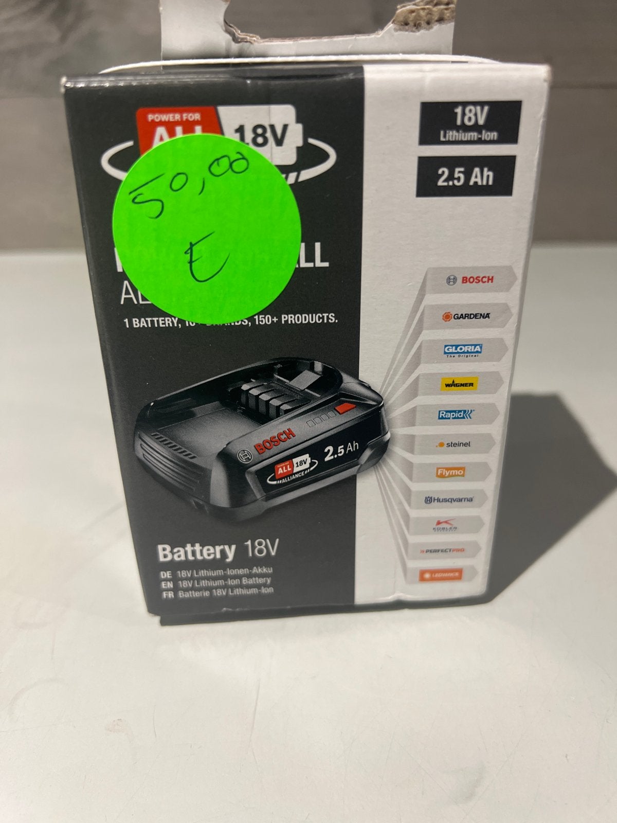 Bosch 18V Lithium-ion Accu 2.5 Ah - Nieuw in doos, N, N, Nieuw, Ophalen of Verzenden