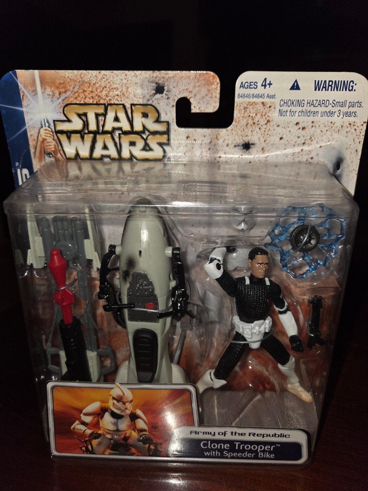 Star Wars Clone Trooper met Speeder Bike Actiefiguur, Ophalen of Verzenden