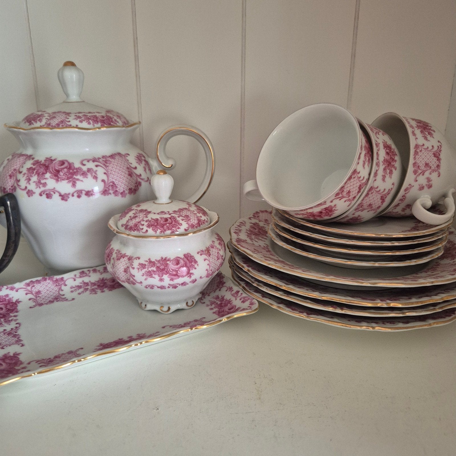 Seltmann Weiden Bavaria Servies - Roze Bloemmotief, Ophalen
