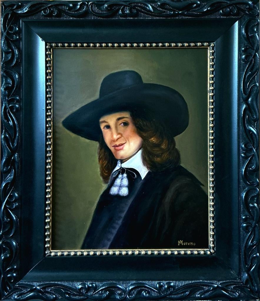 Homage to  Johannes Vermeer 1632 - 1675 (zelfportret), Antiek en Kunst, Kunst | Schilderijen | Klassiek, Ophalen of Verzenden