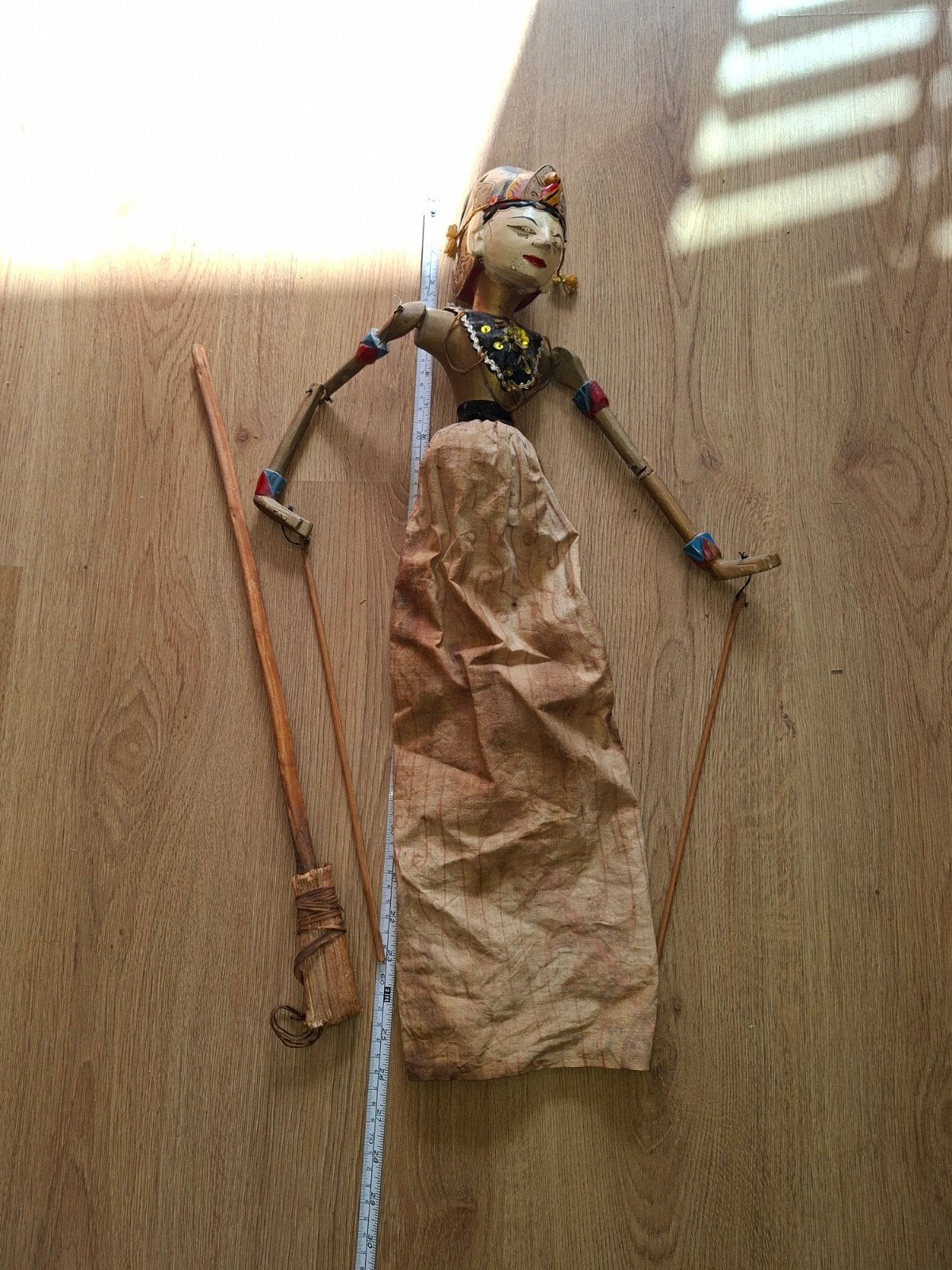 Antieke Indonesische Wayang Golek Pop - 66 cm, Verzamelen, Ophalen of Verzenden, Gebruikt, Pop
