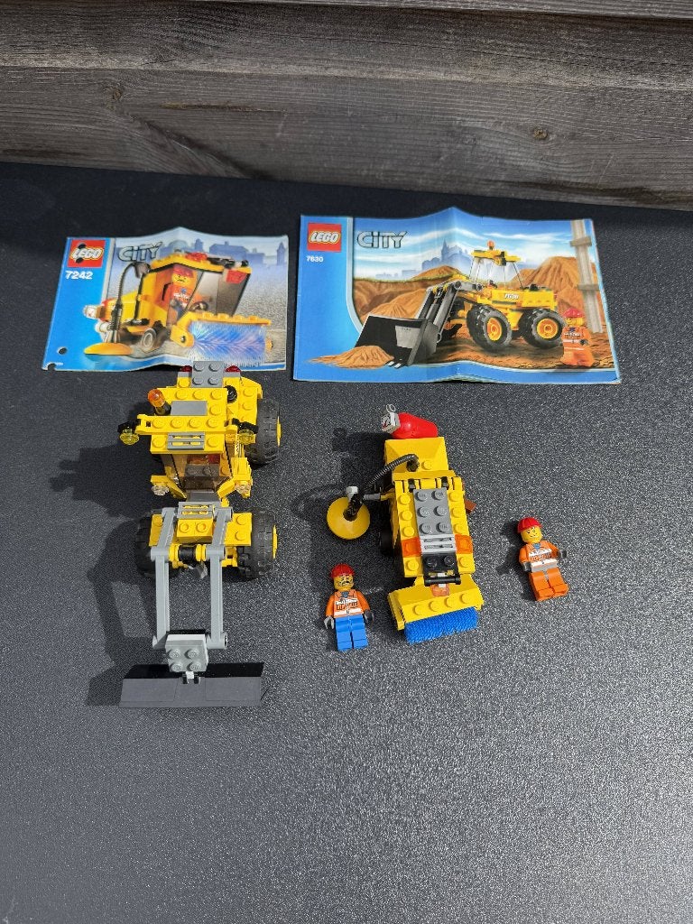LEGO City bundel – 7630 Shovel + 7242 Veegwagen, compleet, Compleet, City, Lego, Ophalen of Verzenden