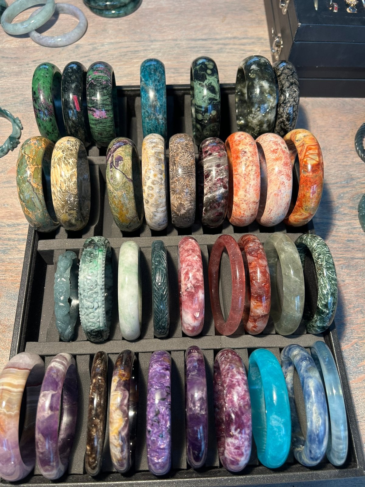 Natuursteen bangles, Ophalen of Verzenden, Zo goed als nieuw, Overige materialen
