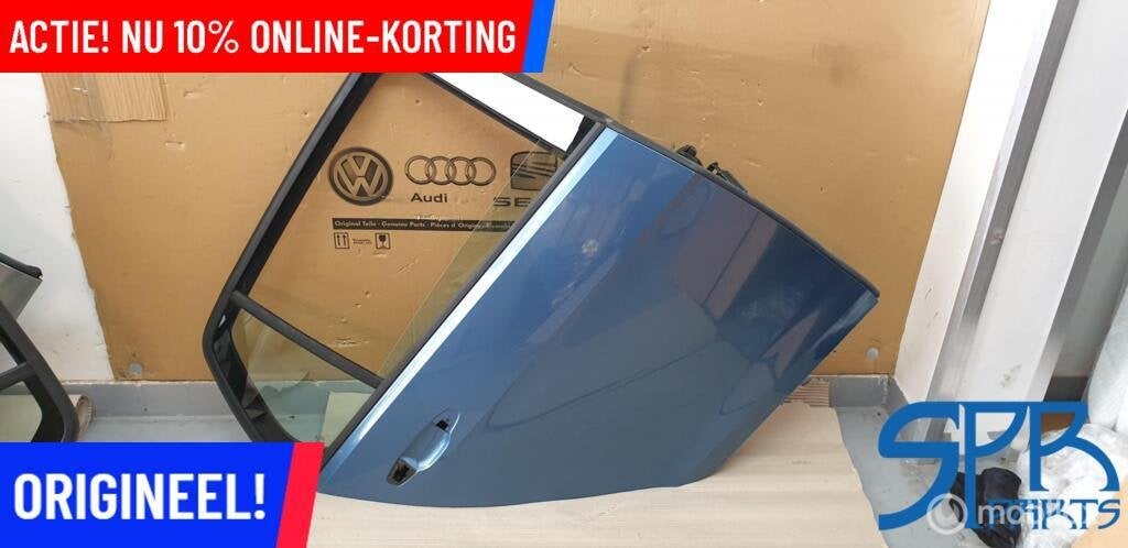 GOLF 7 VII LA5J RECHTS ACHTER RECHTSACHTER DEUR PORTIER Blue, Auto-onderdelen, Ophalen of Verzenden, Volkswagen, Volkswagen, Deur