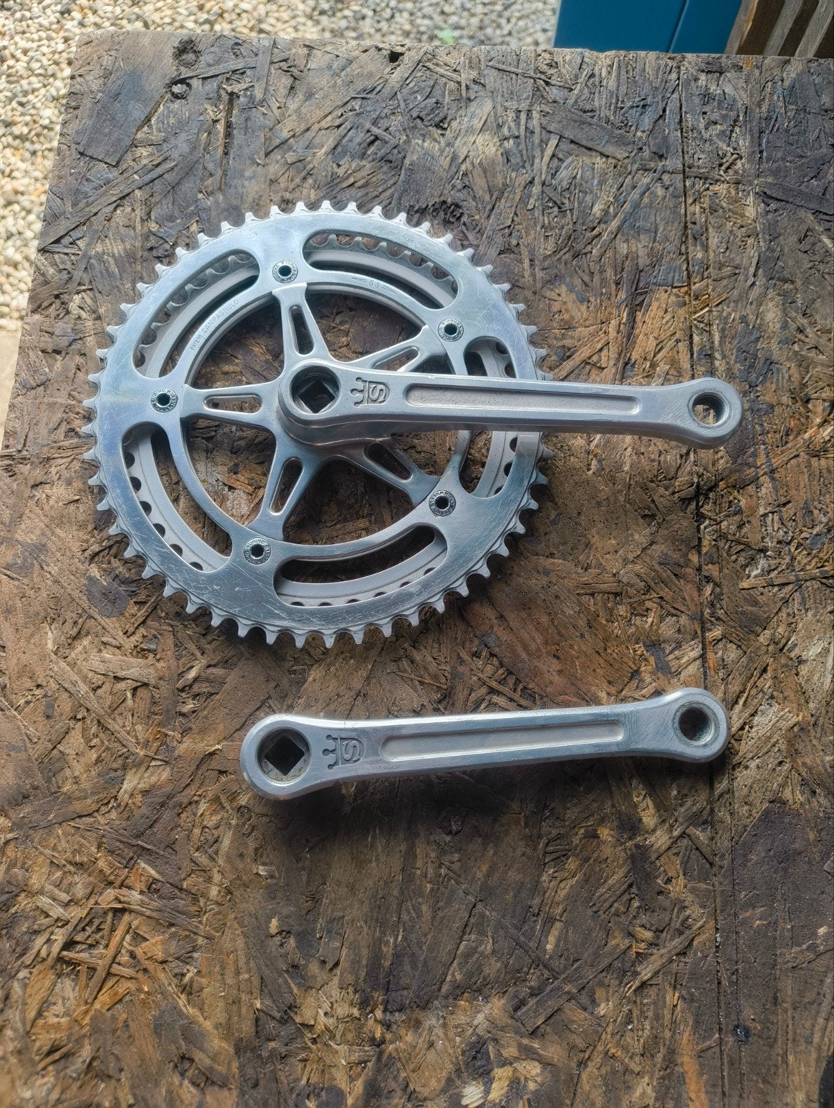 Sugino Mighty Competition Crankstel - Vintage Racefiets, Crankstel of Pedalen, Gebruikt, Sugino, Ophalen of Verzenden