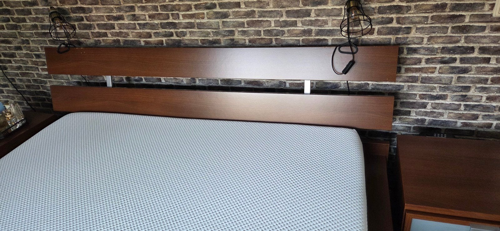 Complete slaapkamer met industriële lampjes, Ophalen, Gebruikt, Tweepersoons