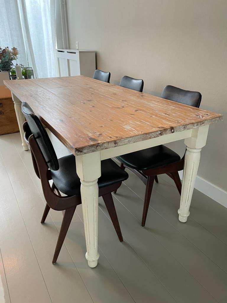 Landelijke eettafel 200x90 Richmond Interiors, Huis en Inrichting, Tafels | Eettafels, Ophalen, Gebruikt, 200 cm of meer, 50 tot 100 cm