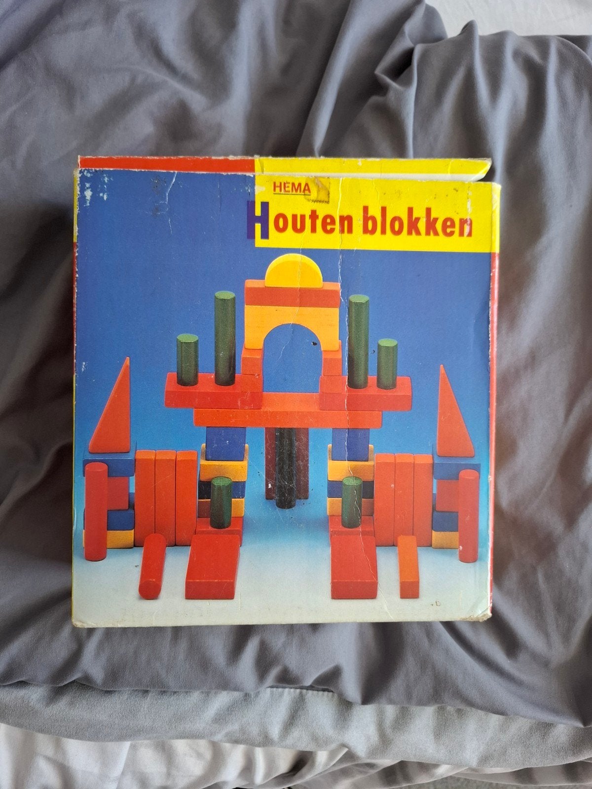 Vintage HEMA Houten Blokken - Klassiek Speelgoed, Ophalen of Verzenden, Gebruikt, Overige merken