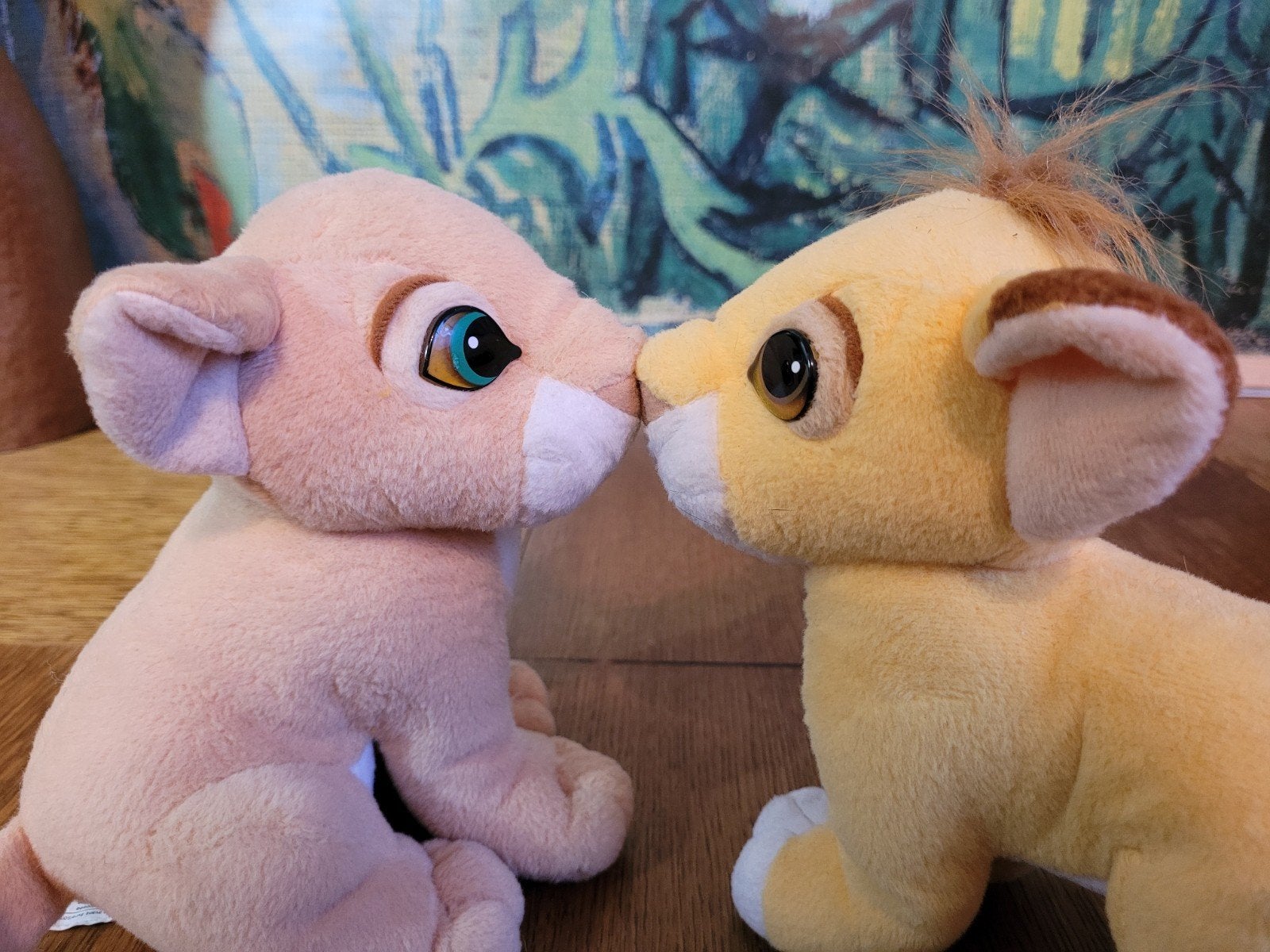 Mattel Disney The Lion King "Kissing" Simba & Nala knuffels, Ophalen of Verzenden, Leeuwenkoning of Jungle Boek, Zo goed als nieuw