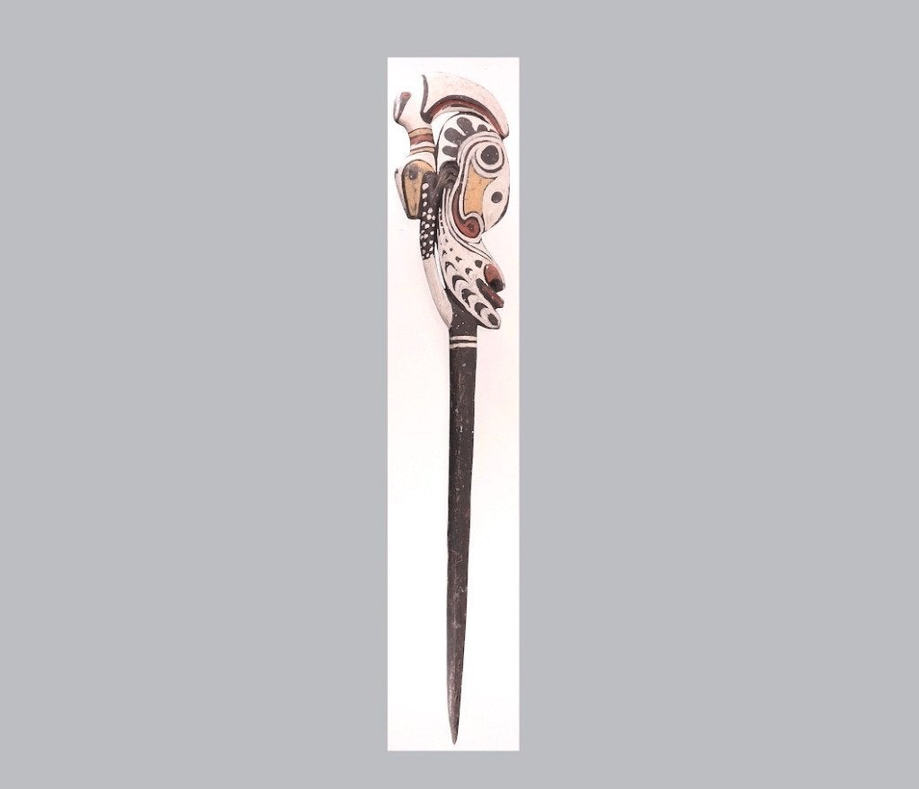 Latmul tribe object, Sepik, Papua Nieuw-Guinea (170808-01), Hout, Papoea-Nieuw-Guinea, Handgemaakt, 59 cm