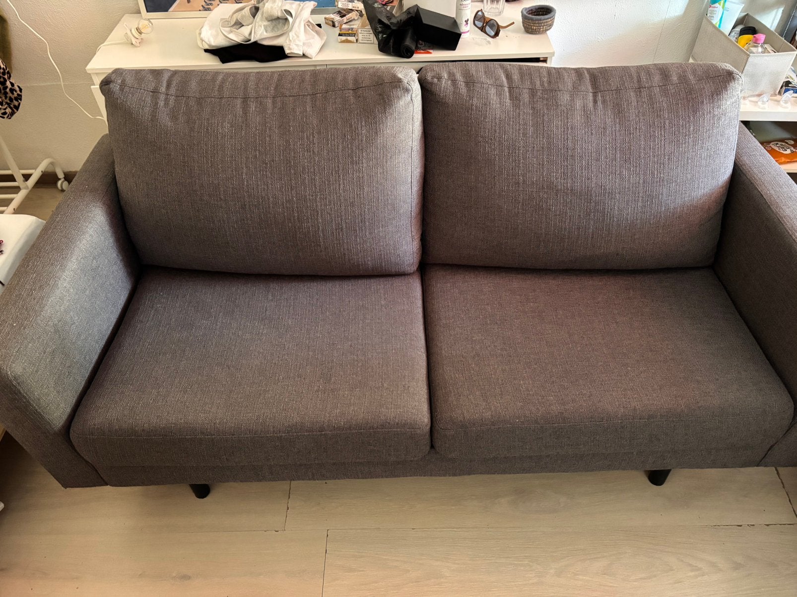 Tweezits bank grijs GRATIS OP TE HALEN, Huis en Inrichting, Ophalen, 150 tot 200 cm, Tweepersoons, 75 tot 100 cm