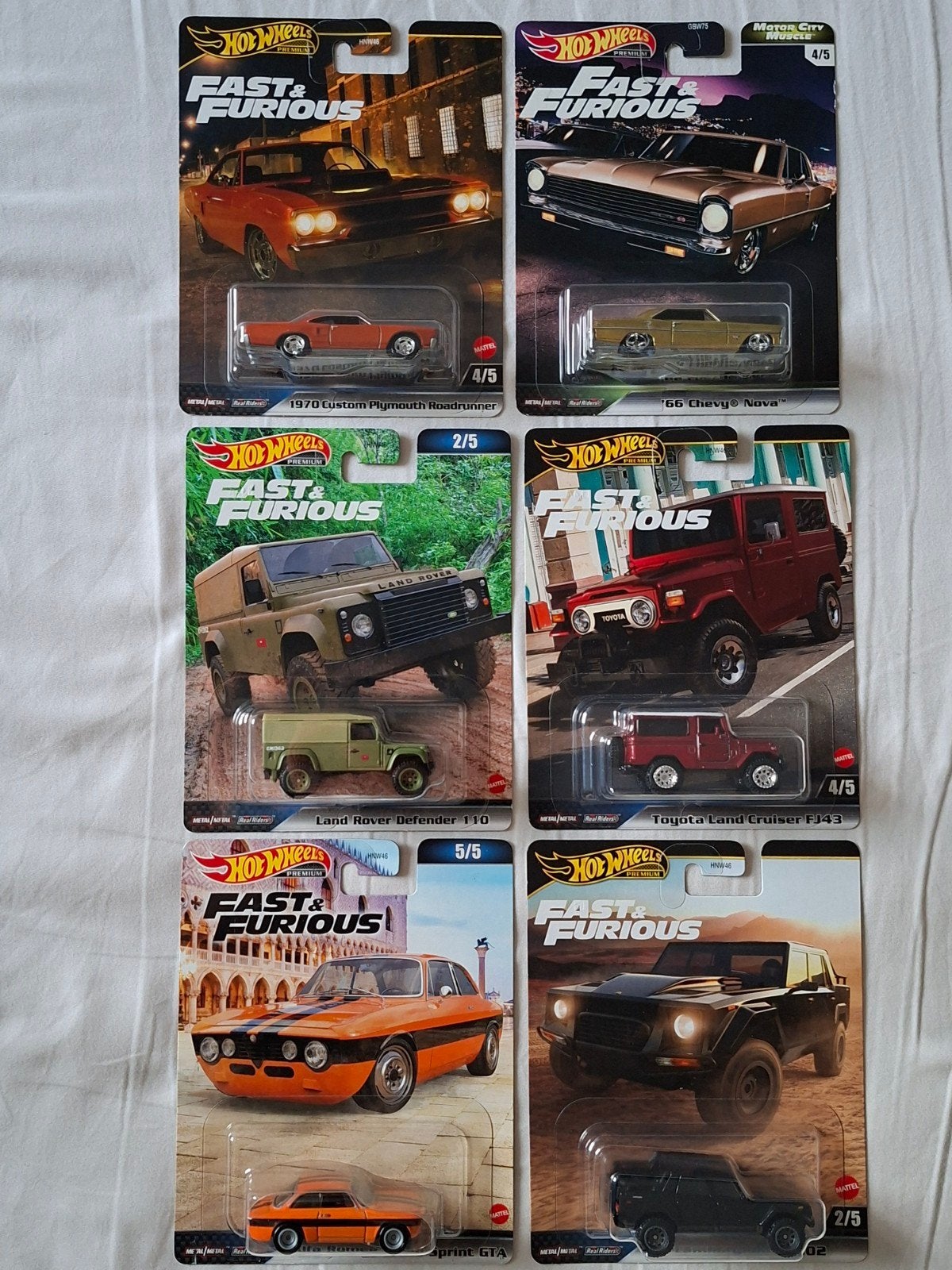 Hot Wheels Fast & Furious Premium Collectie (6 stuks), Ophalen of Verzenden, Nieuw, Auto