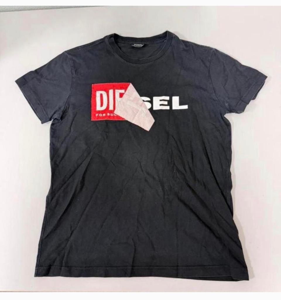 DIESEL HEREN T-SHIRT met groot Logo zwart tshirt L katoen, Kleding | Heren, T-shirts, Zo goed als nieuw, Maat 52/54 (L), Zwart