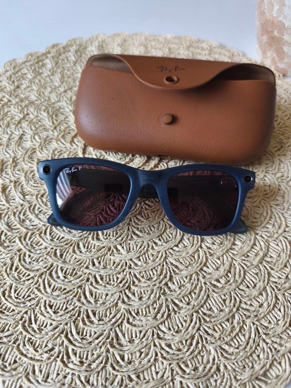 Ray-Ban Meta wayfarer blue jean transparant, Ophalen of Verzenden, Zo goed als nieuw, Blauw, Ray-Ban